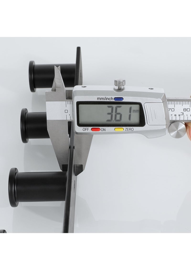 SOLARAE Wall Mounted Coat Hooks, Door Hooks, for Hanging Towels Keys Heavy Duty Coat Rack, Stainless Steel Punch Hooks, with 4 Hooks, for Bathroom Bedroom (Black) - Image 4