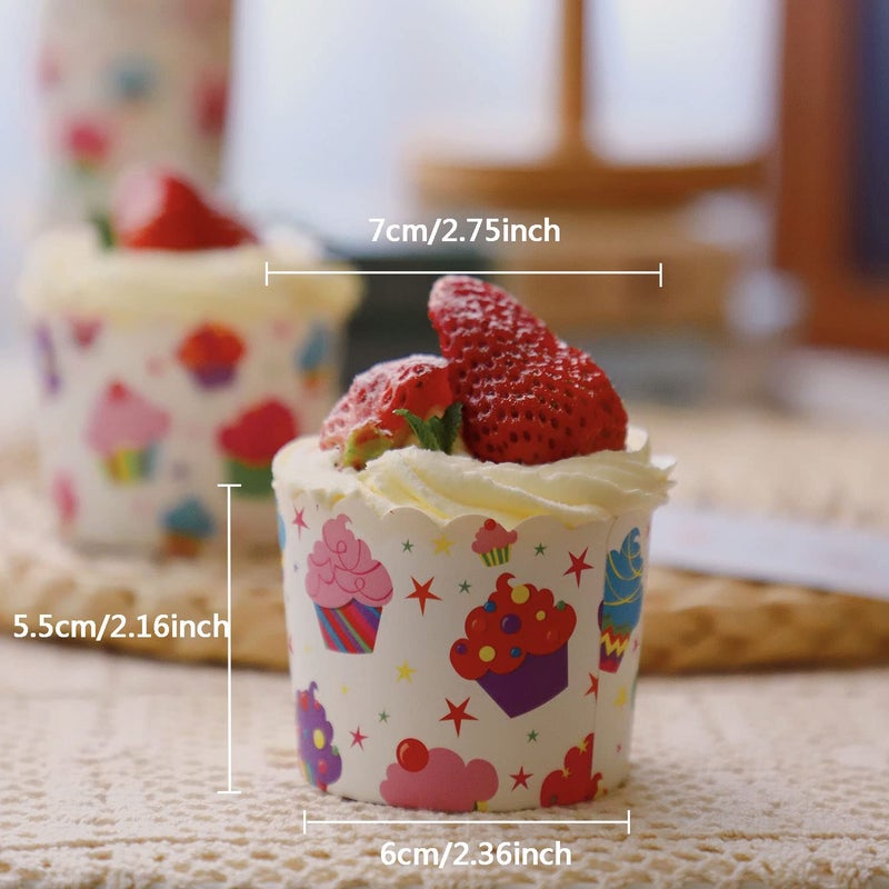 Bertacy 100-Pack Disposable Wrappers Large Paper Cake Baking Cup Cupcake Muffin Cases Birthday Party Decoration - Image 3