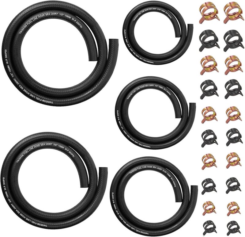 Tnisesm 5 Size Fuel Hose Line with Clamps - Image 1