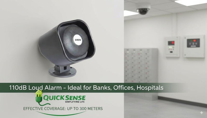 Quick Sense (QS-H2) 220V - 110dB Industrial Hooter Security Siren Alarm | Loud Buzzer for Banks, Hospitals, Mines, Hooter System | Police Siren for Car, Bike | Home Security Alarm - Image 3