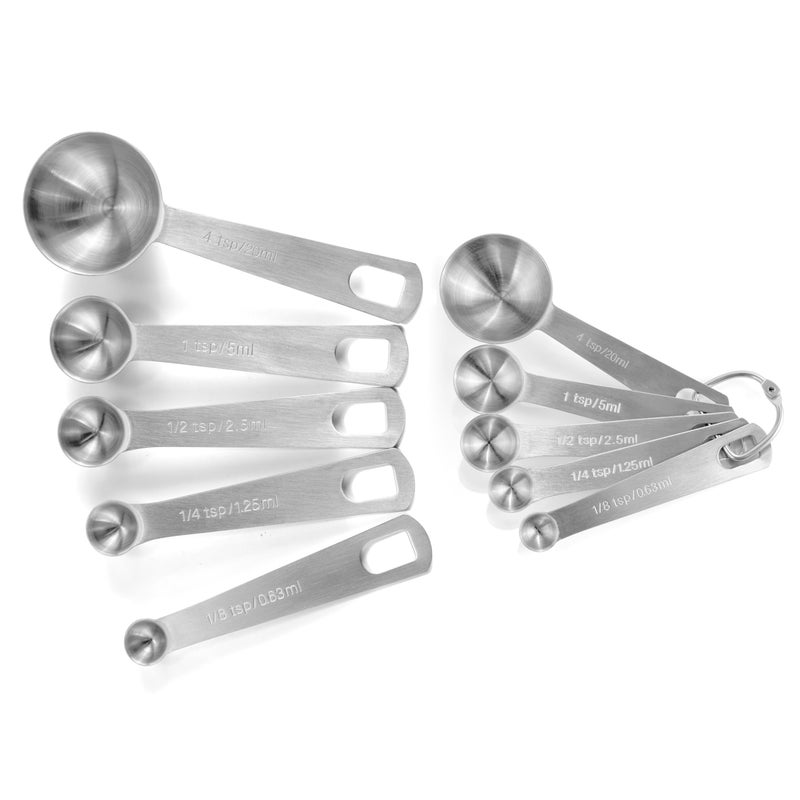 Husmait Stainless Steel Measuring Cups & Spoons - 10 Piece Heavy Duty Measuring Cups & Spoons Set For Dry Foods  Spices Or Liquids - Image 2