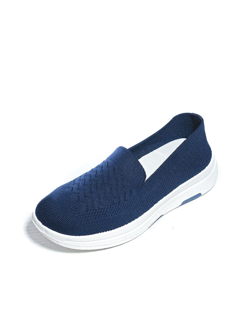 Desert - Basic Slip-on Knit Navy Blue Sneakers For Women - Image 1