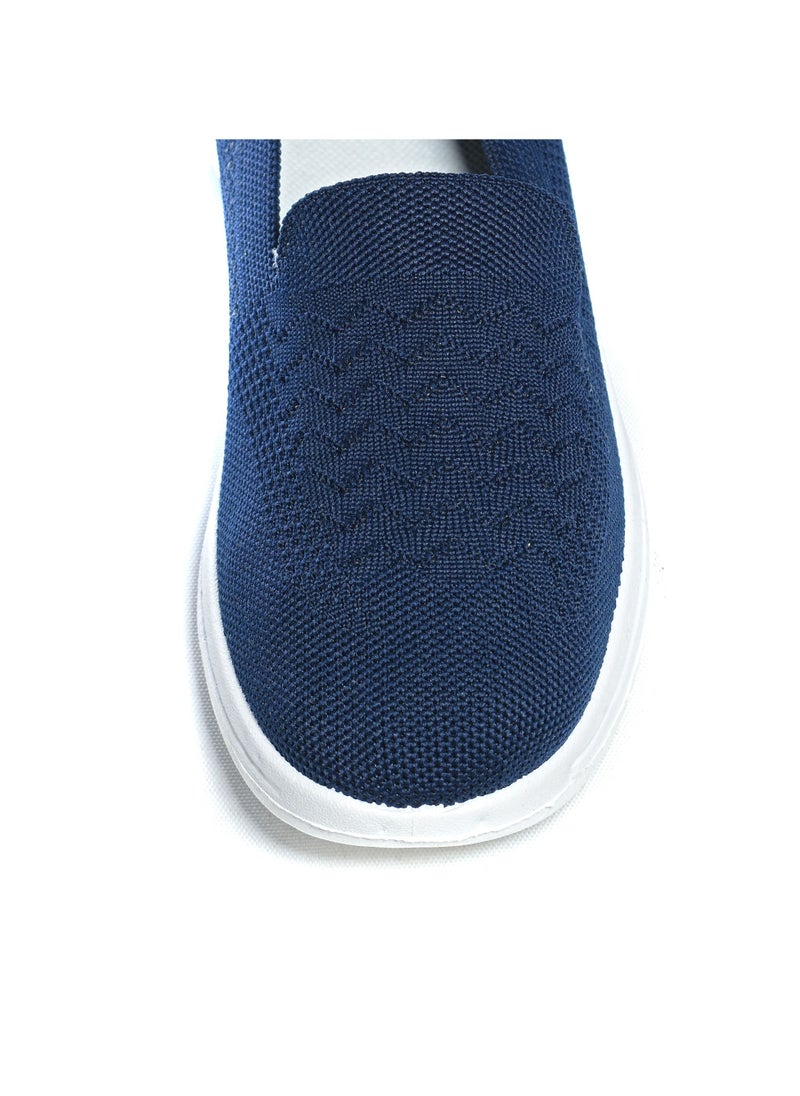Desert - Basic Slip-on Knit Navy Blue Sneakers For Women - Image 1