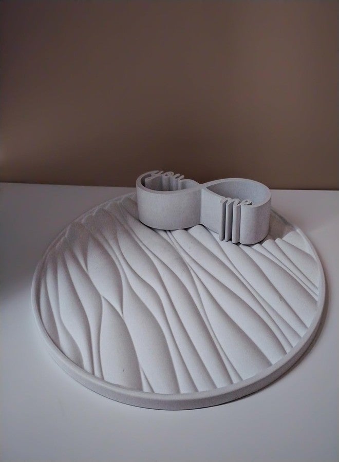 Japleed Big Round Resin Tray Molds with Wave Design, 11.8in Storage Tray Silicone Mold for Epoxy Resin, Unique Resin Concrete Cement Molds for Jewelry Plate Serving Board Bathroom Vanity Tray Decor - Image 5