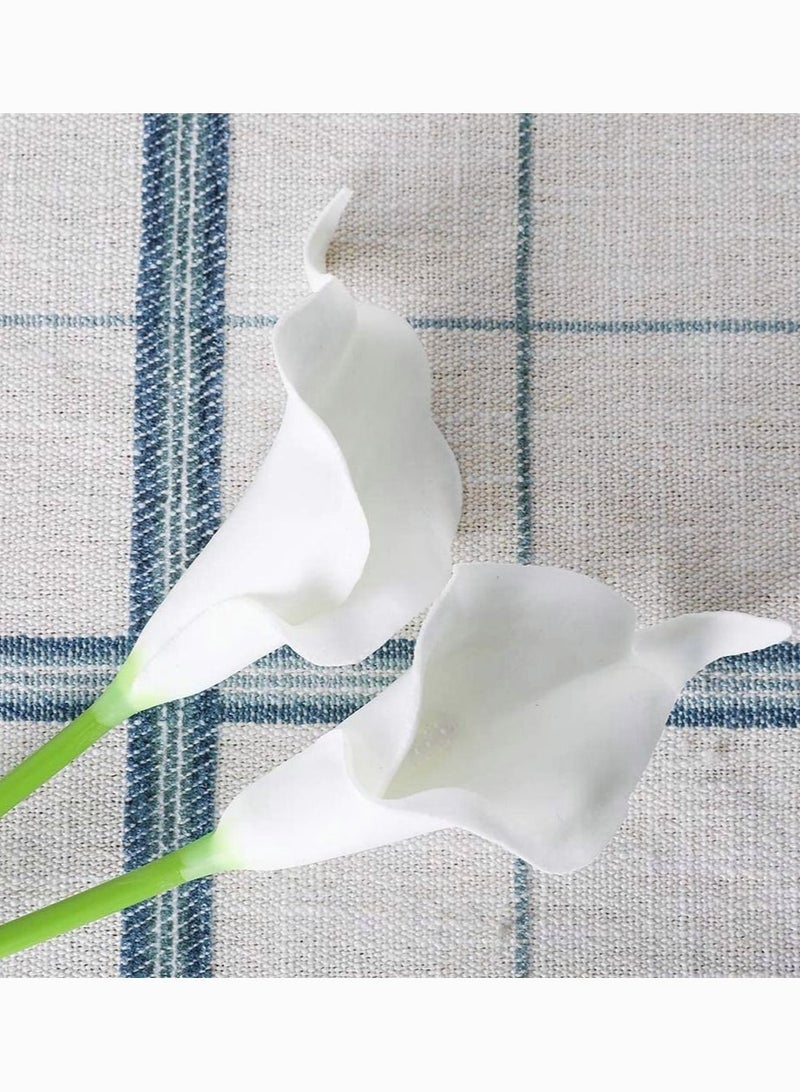 Captaintech Calla Lily Fake White Flowers Wedding Bouquet Artificial Real Touch Latex Flowers Home Wedding Party Decor 20Pcs - Image 4