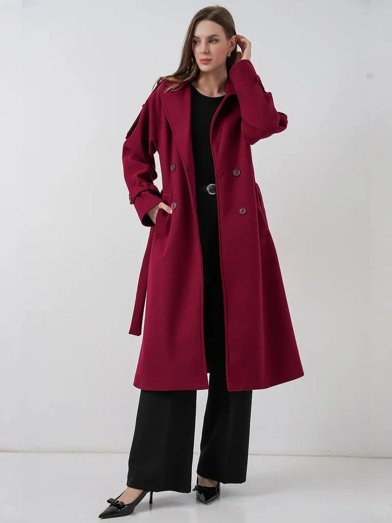 BIG DART BDART Double Breasted Buttoned Textured Coat