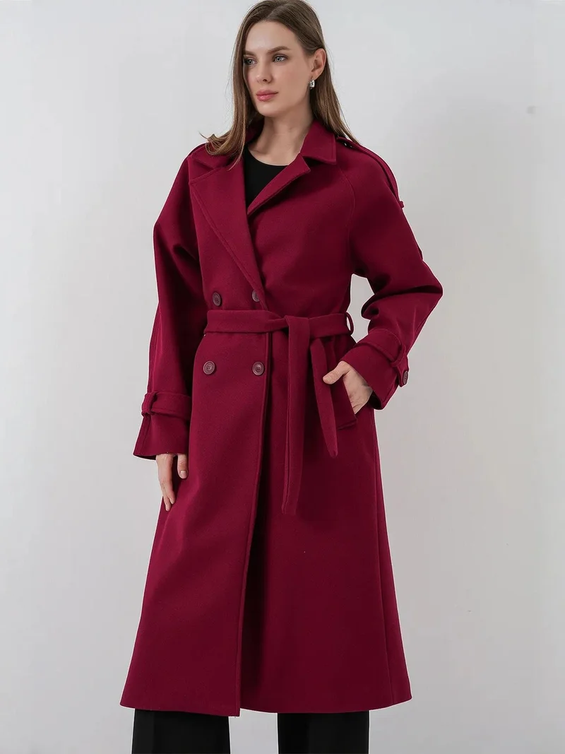 BIG DART BDART Double Breasted Buttoned Textured Coat