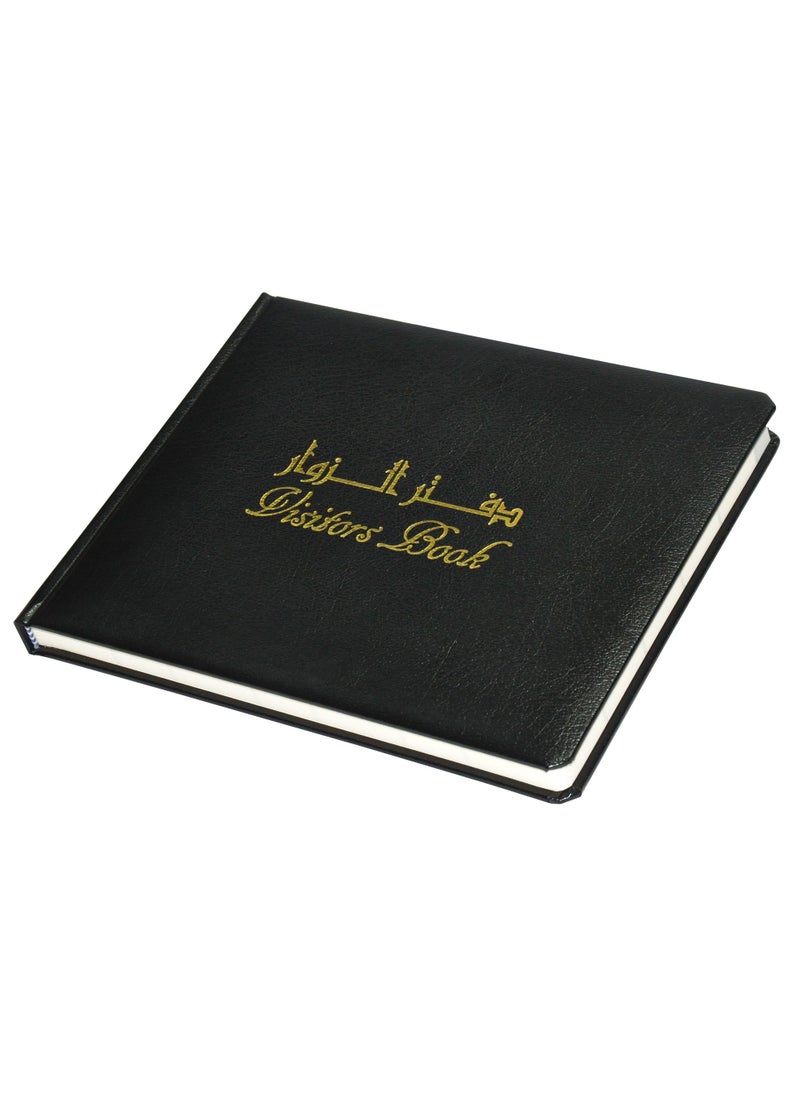 FIS FIS Executive Visitor Book, Bonded Leather Cover, Ivory Paper, 100 gsm, Round Corners, Arabic and English, 120 Sheets, Box Size: 200 x 250 mm - FSCLEXVI11A  - Image 1