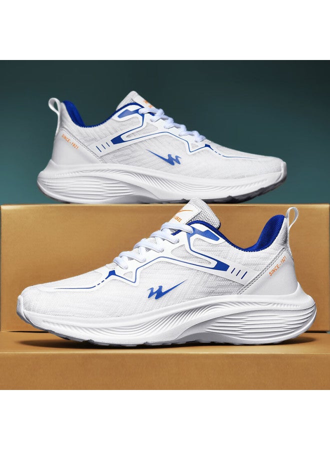 Double Star Eight Special Lightweight Breathable Mesh Running Shoes Men's All-match Shoes Shock Absorbing Casual Shoes Outdoor Running Shoes White Blue Size 40 - Image 4