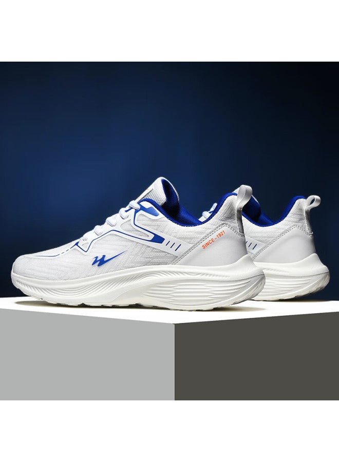 Double Star Eight Special Lightweight Breathable Mesh Running Shoes Men's All-match Shoes Shock Absorbing Casual Shoes Outdoor Running Shoes White Blue Size 40 - Image 1