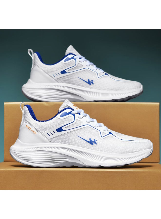 Double Star Eight Special Lightweight Breathable Mesh Running Shoes Men's All-match Shoes Shock Absorbing Casual Shoes Outdoor Running Shoes White Blue Size 40 - Image 5