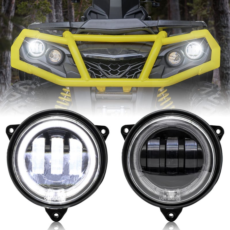 مصابيح أمامية LED منخفضة مع حلقة هالة DRL لكان آم أوتلاندر 500 650 800 850 1000 XMR STD XT XTP 20122022 ملحقات 2PCS استبدال 710006177