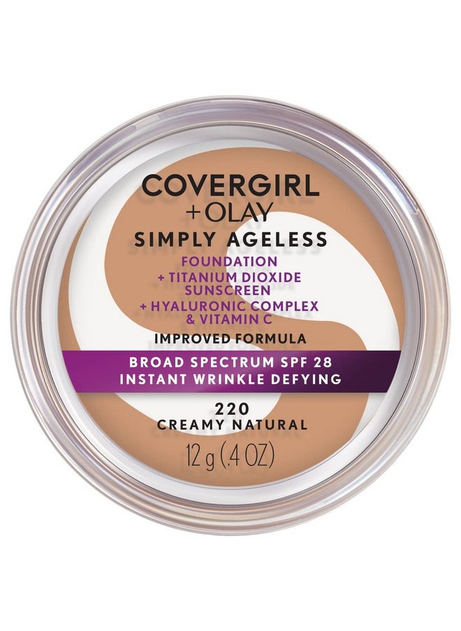 CoverGirl - COVERGIRL & Olay Simply Ageless Instant Wrinkle-Defying Foundation, Creamy Natural 0.44 Fl Oz (Pack of 1) - Image 1