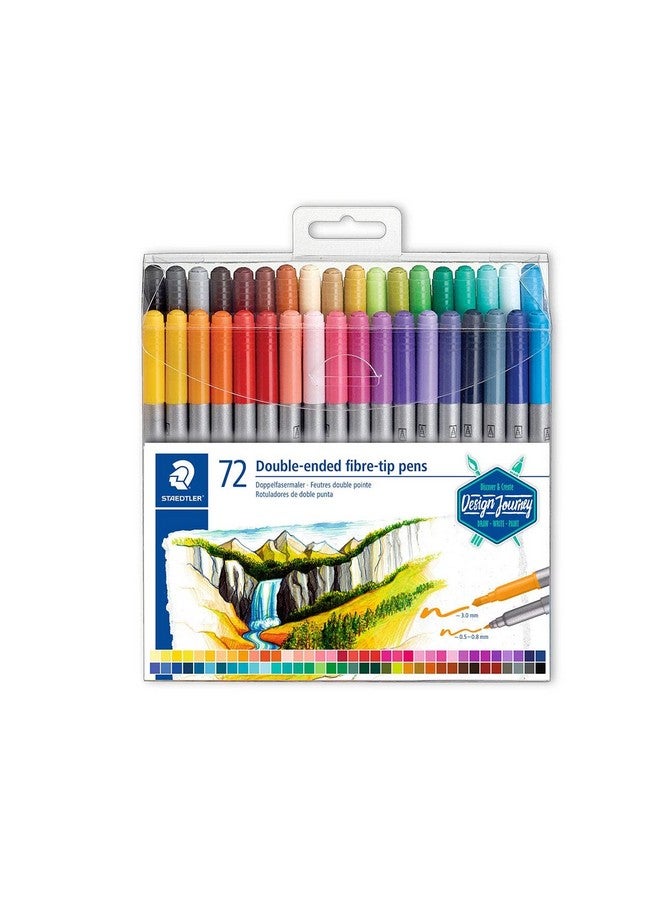 STAEDTLER STAEDTLER Fibre tip marker pen set 2 tips 72 clrs wallet pack  - Image 5