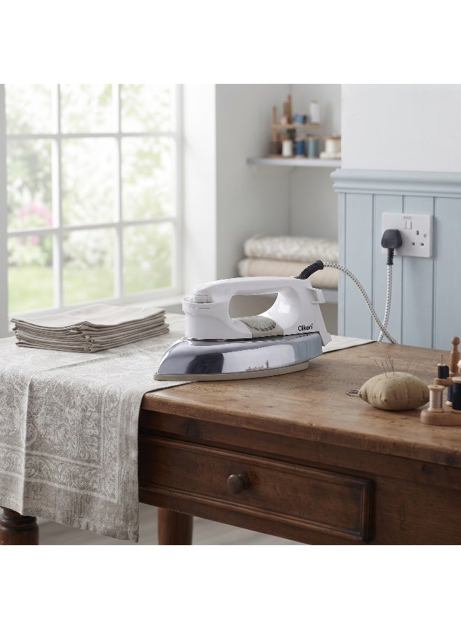 Clikon Heavy Iron 2KG | Practical Heavy Iron Design | Convenient Garment Care | Suitable for Everyday Ironing | White and Silver Finish | 2-Year Warranty | CK2132 | White and Silver 1200 W CK2132 White/Cream - Image 4