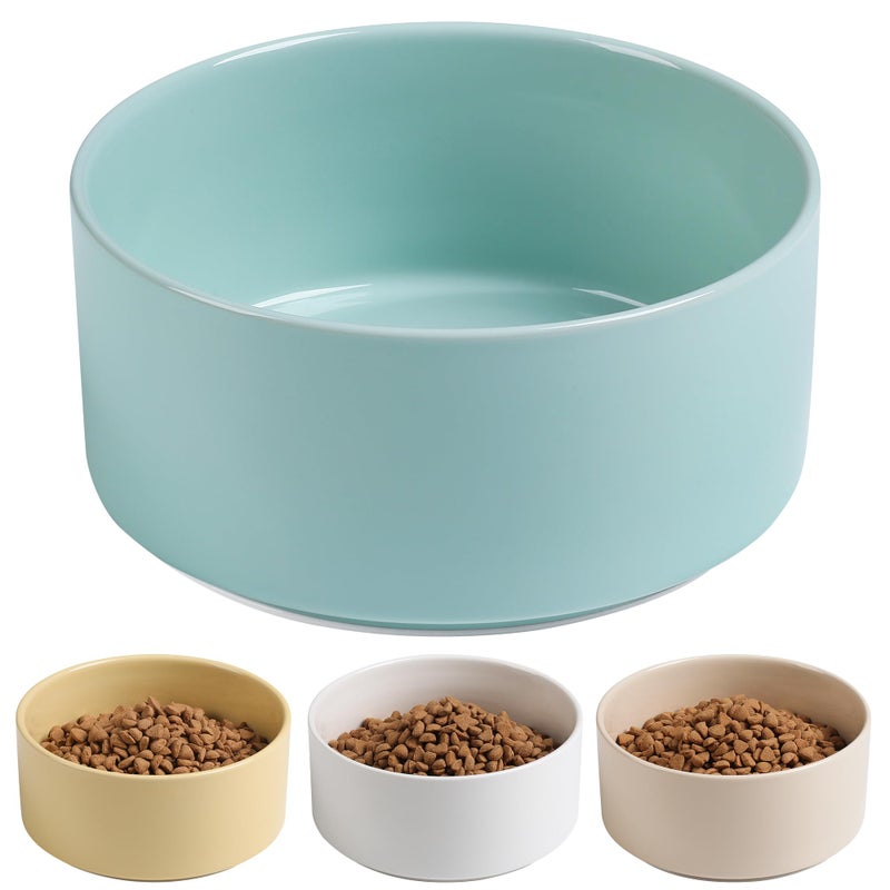 Kitwinney Dog Bowls Non Slip Heavy Ceramic Dog Food and Water Bowl with Silicone Base Pet Feeding Bowl for Puppies Small and Medium Dogs Glossy Light Green 6 Inches - Image 2