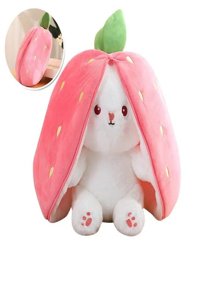 KIZDY Soft Toys for Kids Girls Reversible Rabbit Banny Doll Lovable & Huggable Soft Stuffed Plush Animal Toys Gift for Birthdays & Special (Size 25cm) (Pink & White) - Image 2