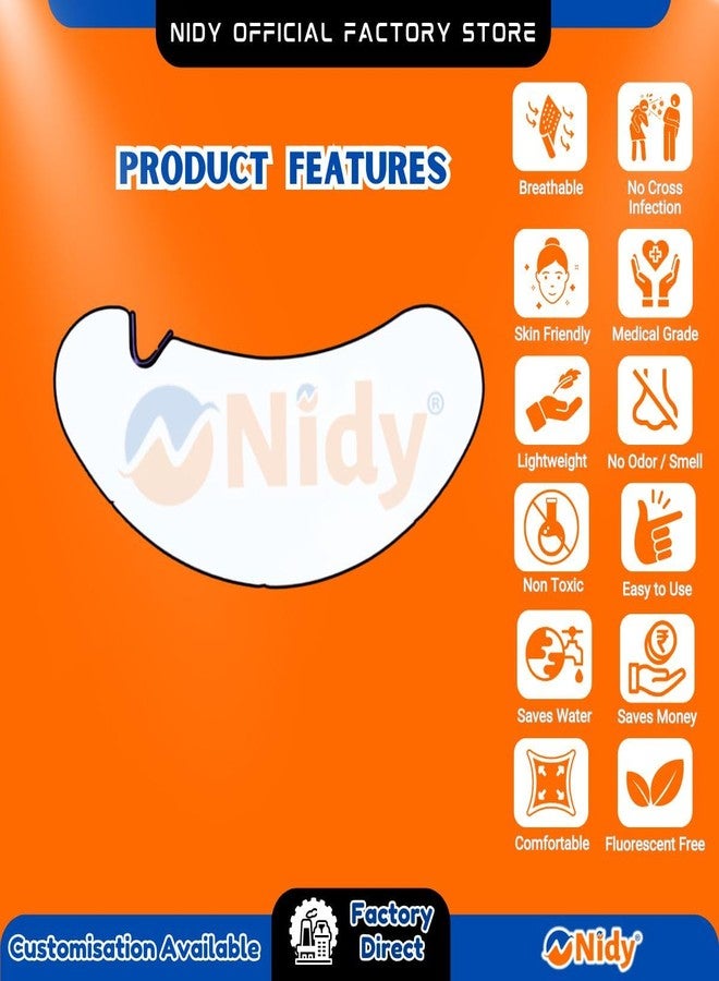 NIDY® Biodegradable Eye Mask Sheets DIY Pack of 100 | 100% Skin-Friendly Viscose Spunlace Non-Woven Cloth for Under Eye Treatment, Dark Circles, Puffiness, Skincare with Serums, Oils, Essential Oils - Image 3