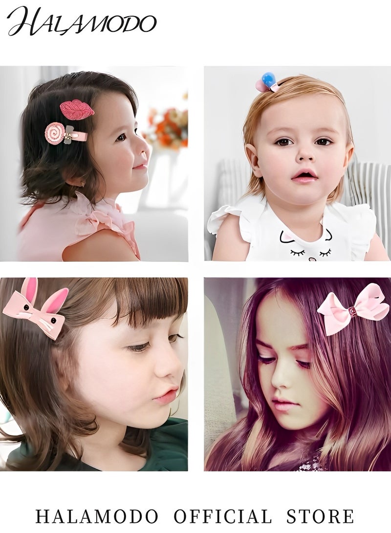 Halamodo 18PCS Girls Hair Accessories Set Pink Hair Clips Bows Portable Gift Box Hairpin Headdress Princess Hairpin & Hair Rope Headdress for Daughter & Childs - Image 3