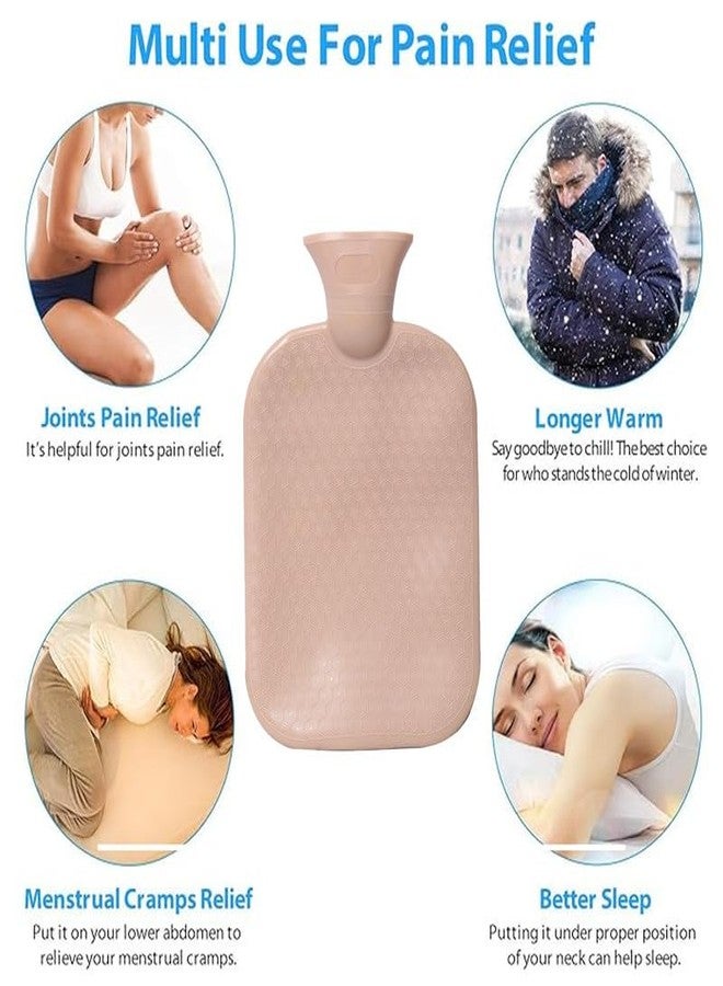Extra Care Hot Water Bag for Full Body Pain Relief in Sports Injury, Body Massage for Men & Women - Rubber Bottle for Period Cramps - Rosy - Image 3
