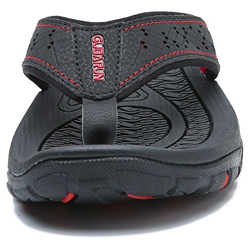 GUBARUN Mens Sport Flip Flops Comfort Casual Thong Sandals Outdoor(Black 11) - Image 2