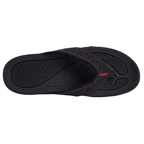 GUBARUN Mens Sport Flip Flops Comfort Casual Thong Sandals Outdoor(Black 11) - Image 4