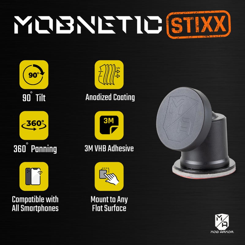 Mob Armor MobNetic Stixx - Phone Holder for Your Car, Magnetic Phone Mount for Trucks, Jeeps, and More - 90º Tilt & 360º Rotation, Compatible with iPhone & Android Smartphones - Image 2