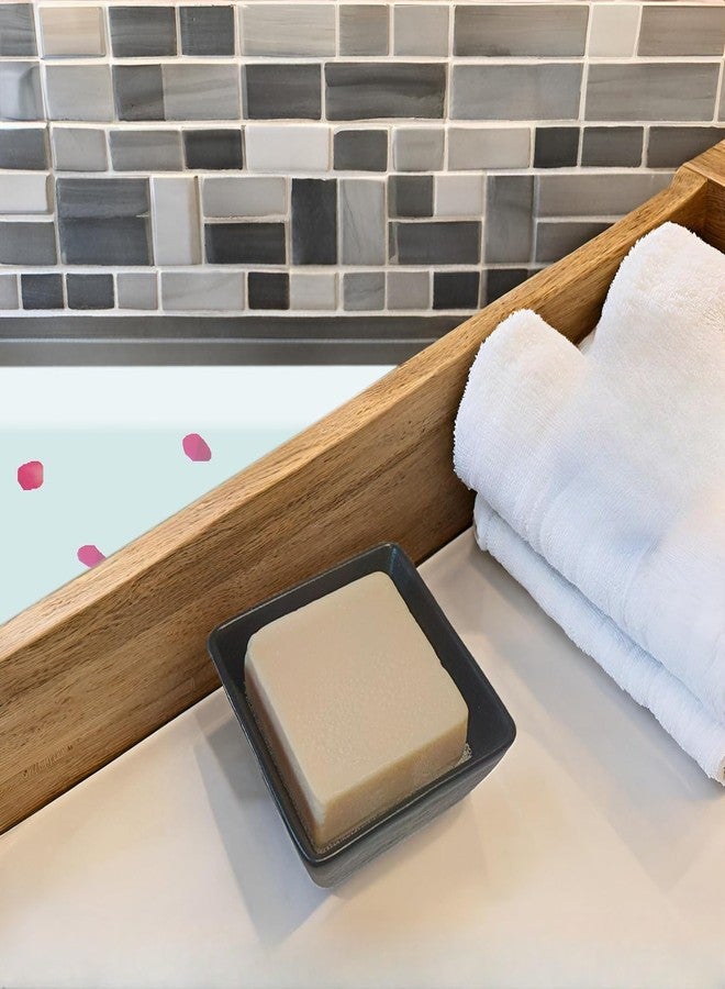 Vonpri Ceramic Soap Dish, Vonpri Soap Holder Tray, Non-Slip Shower Soapbox Container for Handmade Bar Bathroom Sink, Countertop (Black, 3.5inch, Stone Texture) - Image 4