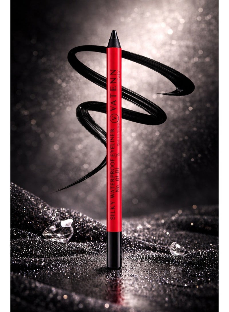 فاتن إيطاليا Silky Waterproof Eyeliner 01 (pack of 4) 24 Hr Long Stay | One Stroke Smooth Glide | Waterproof, Smudgeproof & Fadeproof | Deep Matte Finish | Enriched With Almond Oil & Vitamin E - Image 4