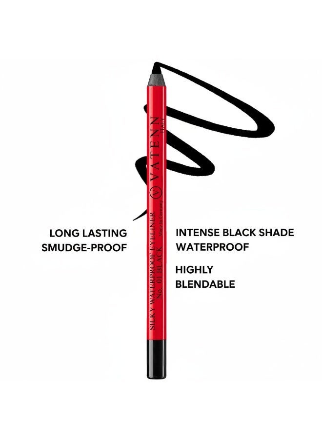 فاتن إيطاليا Silky Waterproof Eyeliner 01 (pack of 4) 24 Hr Long Stay | One Stroke Smooth Glide | Waterproof, Smudgeproof & Fadeproof | Deep Matte Finish | Enriched With Almond Oil & Vitamin E - Image 2