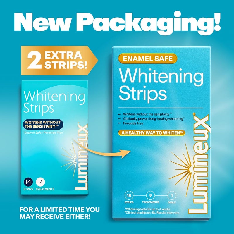 Lumineux Teeth Whitening Strips 9 Treatments Peroxide Free Enamel Safe for Whiter Teeth Whitening Without The Sensitivity Dentist Formulated Sensitivity Free - Image 2