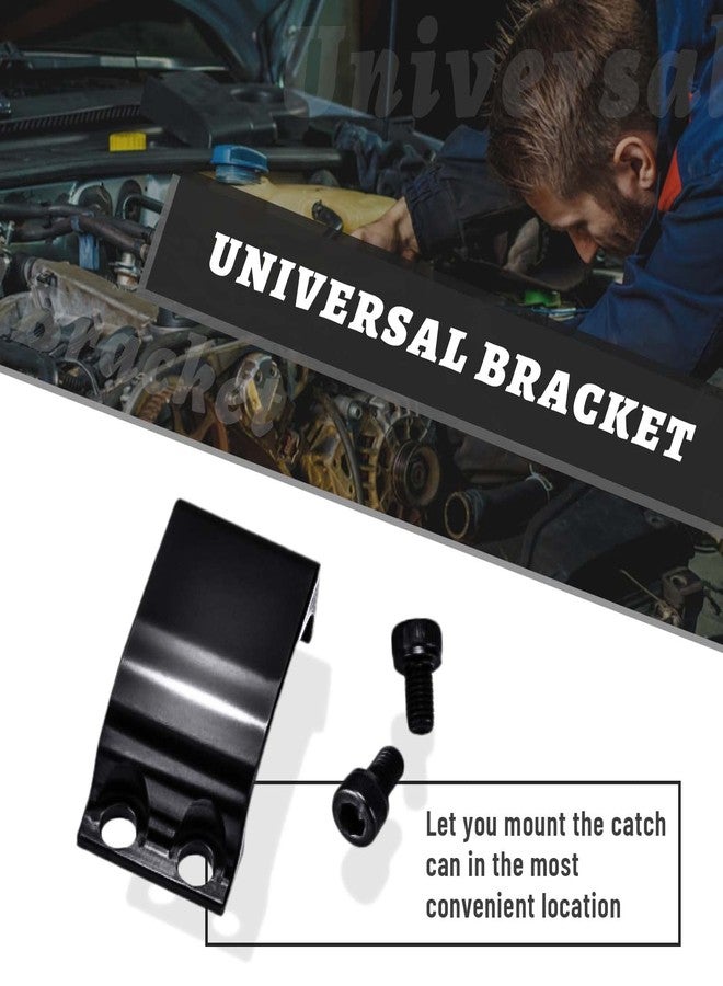 BOMLING Aluminum Alloy Oil Catch Can Reservior 300ml Automotive Replacement Catch Can Breather Tank Kit Compatible with BMW N54 335i 135i E90 E92 E82 2006 2007 2008 2009 2010,Black - Image 3