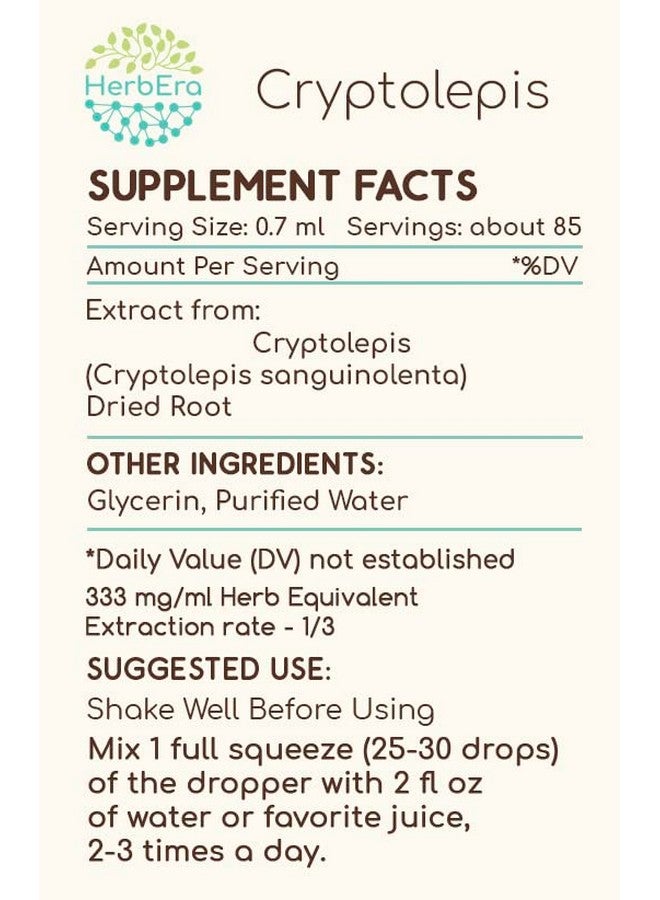 HerbEra Cryptolepis B60 Alcoholfree Herbal Extract Tincture Superconcentrated Wildcrafted Cryptolepis (Cryptolepis Sanguinolenta) Dried Root (2 Fl Oz) - Image 3