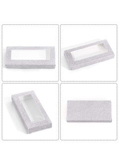 MAGEFY 30 Pieces Eyelashes Packaging Box, Empty Eyelash Boxes Lash Box Packaging Glitter Paper Eyelash Storage Box Soft Paper Lash Case (Silver)  - Image 5