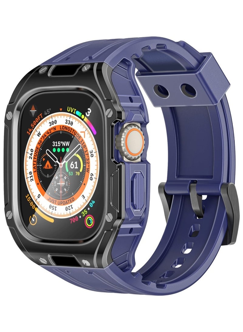 PROMATE Durable Apple Watch Case and Band with Maximum Protection, Ergonomic Adjustable Fit, Shock-Resistant Materials, Sweat-Resistant Build, and Secure Stainless-Steel Buckle for Apple Watch Ultra 1 And 2 - CaseBand Blue - Image 1