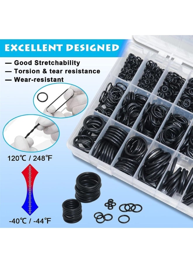 1200Pcs Nitrile Rubber O Ring Kit 24 Sizes O Rings Assortment Kit Set Sealing Washer NBR Metric o-Ring Assortment for Plumbing, Gas, Automotive and Faucet Repair, Resist Oil and Heat O-  - Image 4