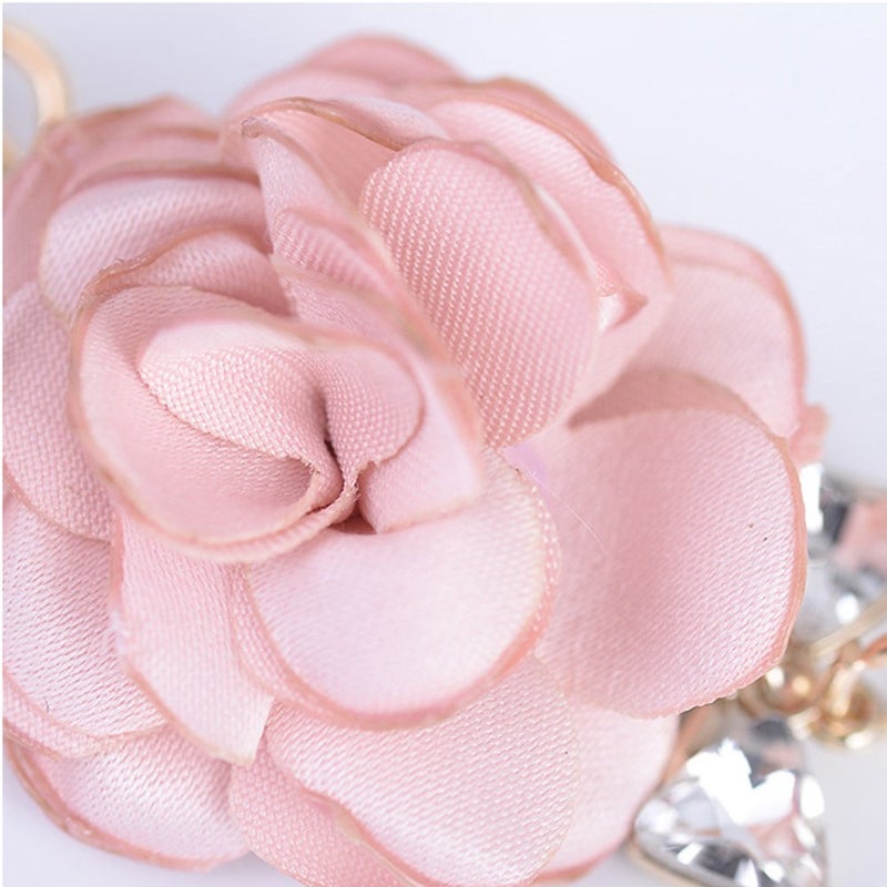 ZOONAI Flower Tassel Keychain Pearl Car Keyring Holder Purse Handbag Pendant (Blue) - Image 5