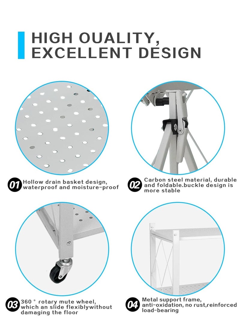 ميشيدا 5 مستويات قابلة للطي على رف الجرف رف المطبخ رف الفوقية القابلة للطي المنظم رفوف تخزين - Image 4