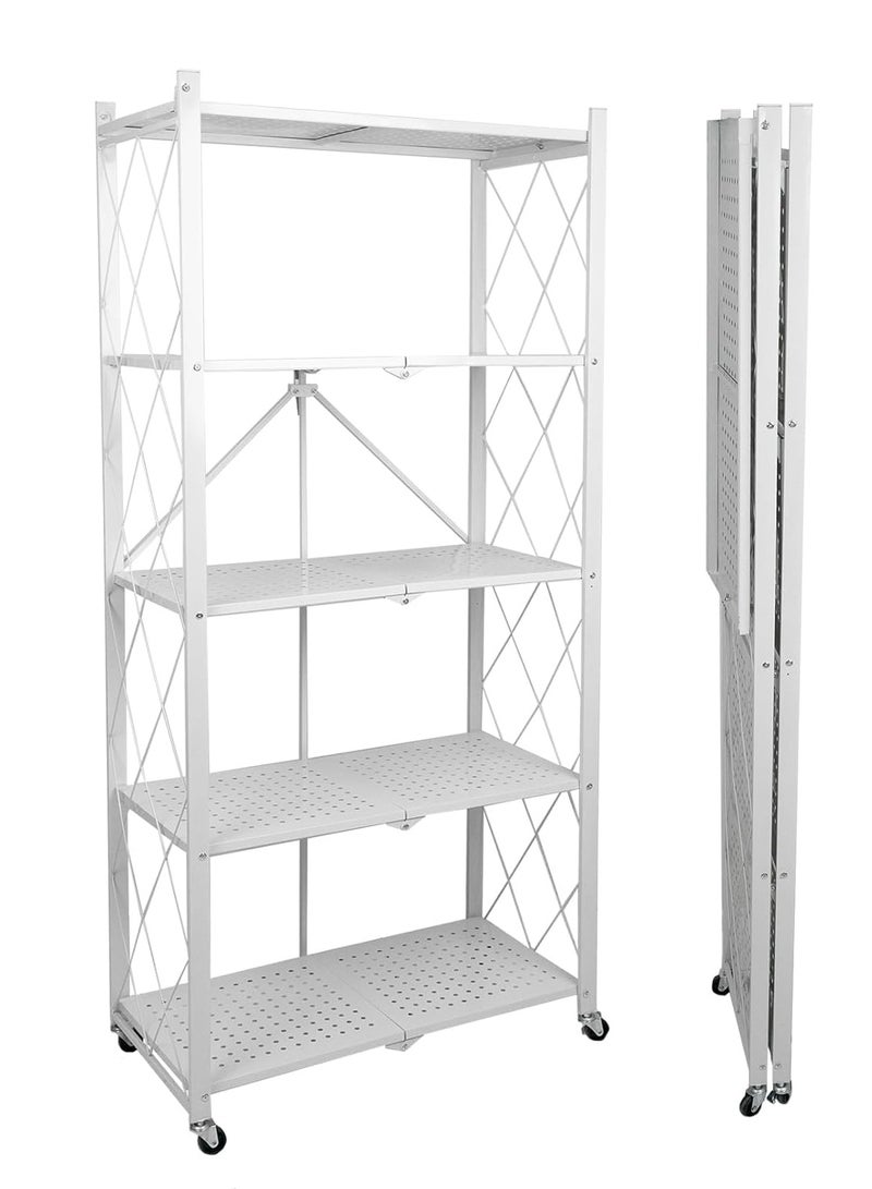 ميشيدا 5 مستويات قابلة للطي على رف الجرف رف المطبخ رف الفوقية القابلة للطي المنظم رفوف تخزين - Image 1
