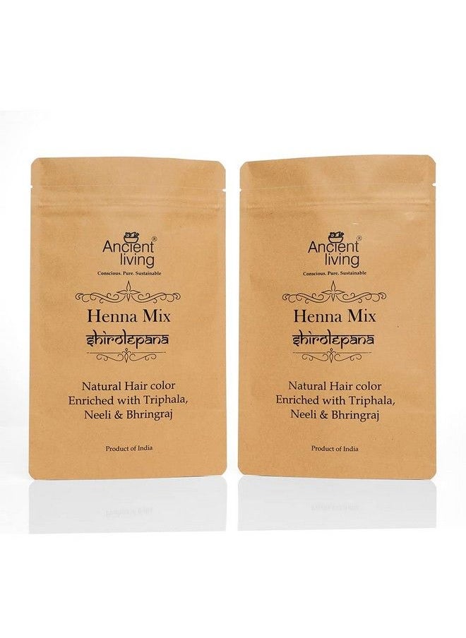 Ancient Living Organic Henna Mix (Mehndi) Natural Herbal & Ayurved Hair Color Powder Conditioning & Antidandruff Hair Color Solution For Men & Women Set Of 2 (100Gm Each)  - Image 4
