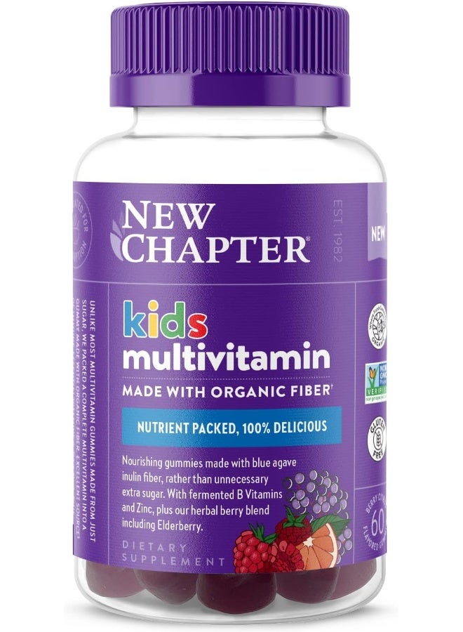 New Chapter Kids Multivitamin Gummies - 50% Less Sugar, Kids Gummy Vitamins With Vitamins C, D3 & Zinc, Non-Gmo, Gluten Free, Berry-Citrus, 60Ct - Image 1