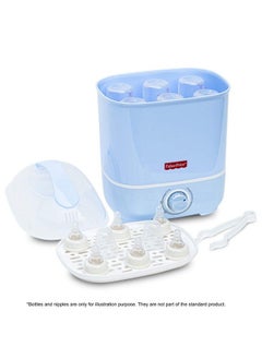 Fisher-Price Steam Max 6 Bottle Sterilizer For Baby Milk Bottles And Accessories ( Blue And White )  - Image 4