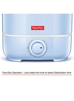Fisher-Price Steam Max 6 Bottle Sterilizer For Baby Milk Bottles And Accessories ( Blue And White )  - Image 3