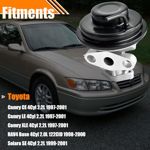 Quivimoro EGR Valve 25620-74330 Replacement for Toyota Camry CE LE XLE 4Cyl 2.2L 1997-2001, EGR Valve Exhaust Gas Recirculation Valves for Toyota RAV4 Base 1998-2000 Solara SE 1999-2001 Replace OE# 25620-74330 - Image 2