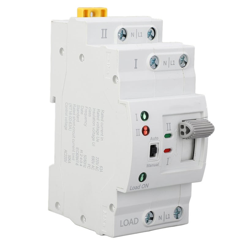Dual Power Automatic Transfer Switch 2P 63A Millisecond Switching Power Transfer Switch ATS 220V - Image 3