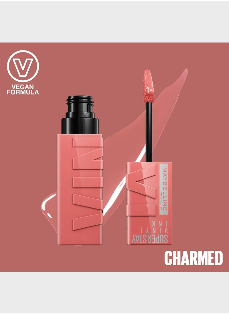 MAYBELLINE NEW YORK Maybelline New York Super Stay Vinyl Ink Nudes Longwear Transfer Proof Gloss Lipstick, Charmed