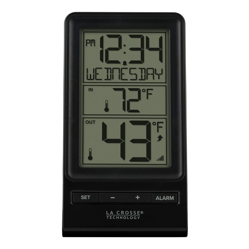 La Crosse Technology La Crosse Technology 3081415BW Digital Wireless Thermometer with Time Black 