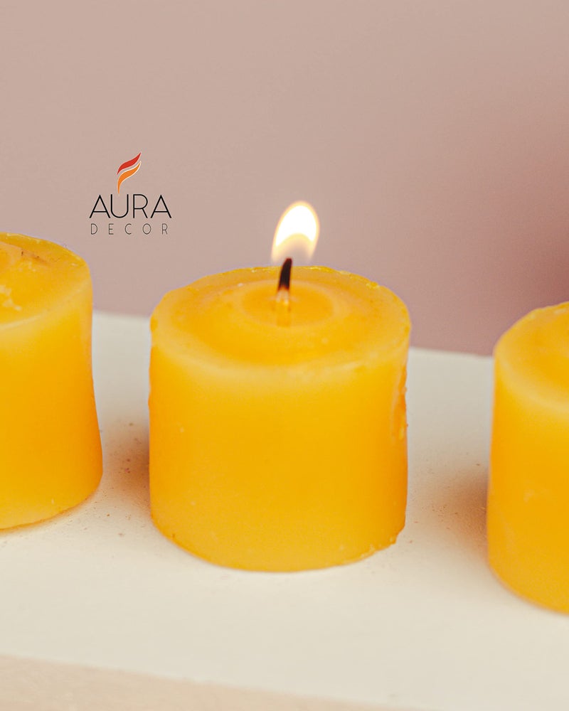 AURA DECOR AuraDecor Fragrance Votive Candles | Smokeless Scented Candle | Aroma Candles | Candles for Decoration | Wedding Candle | Burns Upto 8 Hours (Pack of 6) (Lemon ||) - Image 5