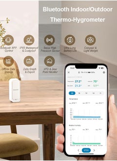 INKBIRD INKBIRD ITH-11-B Bluetooth Thermo-hygrometer, Bluetooth 5.0 Temperature and Humidity Monitor, APP Remote Control, IP65 Waterproof, 2 Years Data Storage and Export  - Image 2