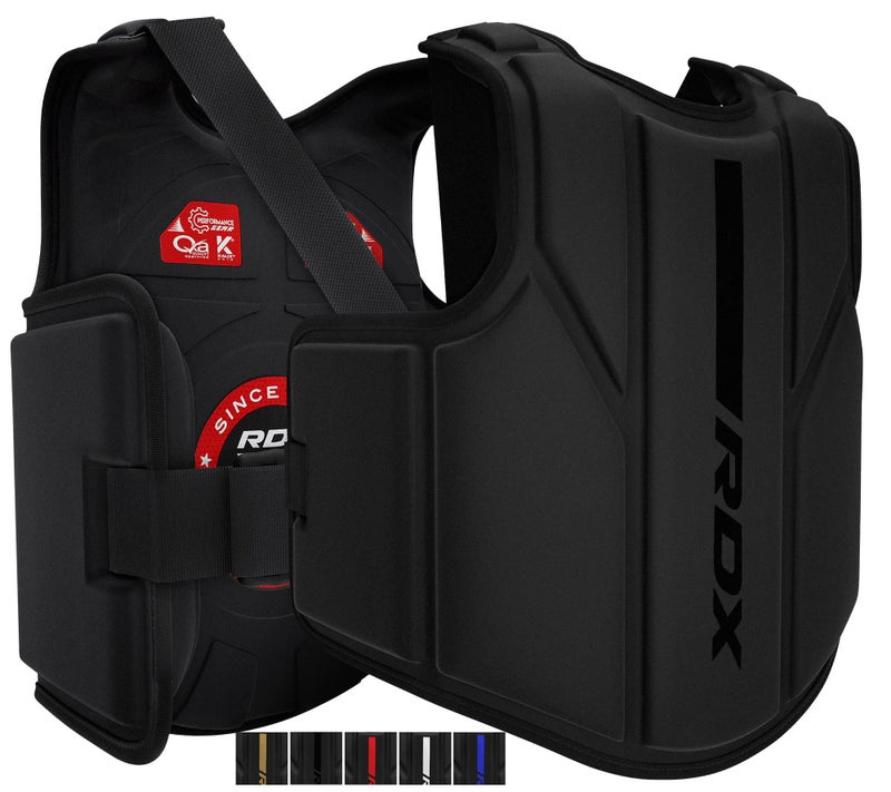 RDX Boxing Body Protector, MMA Kickboxing Muay Thai Boxing Chest Guard, Sparring Training Heavy Punching, Kara Adjustable Strike Shield, Martial Arts Upper Body Ribs Protection Pad, Taekwondo Vest - Image 1